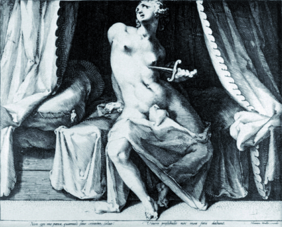Jan Muller, Lucretia, Kupferstich, Anfang 17. Jahrhundert