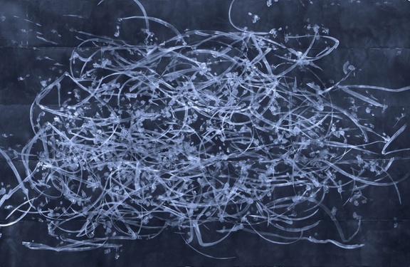 Luis Casanova Sorolla, "Herzblume", 2014, Choreografie von Eno Peci (Wiener Staatsballett), natürliche Farbpigmente auf Papier, 650 x 850 cm