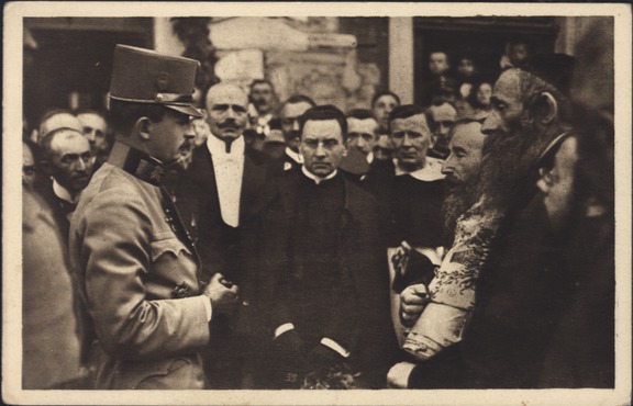 Kaiser Karl I. wird 1917 bei einer Front-Reise nach Galizien von der ansässiegn  jüdischen Bevölkerung begrüßt © JMW