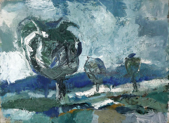 Ernst Gradischnig, Morgenlicht, 1981, Öl auf Leinwand, 50,5x70 cm