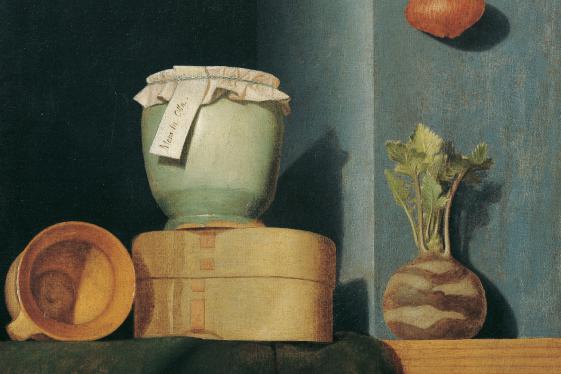 Anna Maria Punz, Stillleben mit Küchengeschirr, Zwiebel und Kohlrabi, 1754 © Belvedere, Wien
