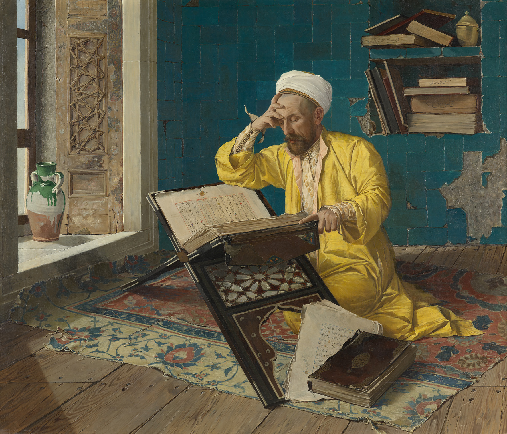 Osman Hamdi Bey, Über den Koran meditierend, 1902  Foto: Johannes Stoll / Belvedere, Wien