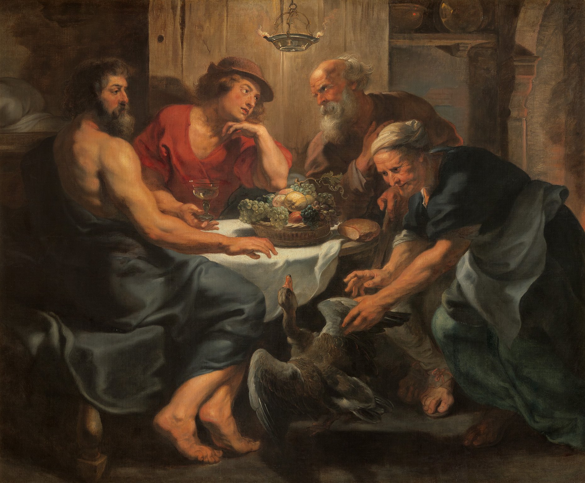 Werkstatt Peter Paul Rubens, Jupiter und Merkur bei Philemon und Baucis, um 1625/1630, Leinwand, Inv.-Nr. Gemäldegalerie 806, Kunsthistorisches Museum Wien